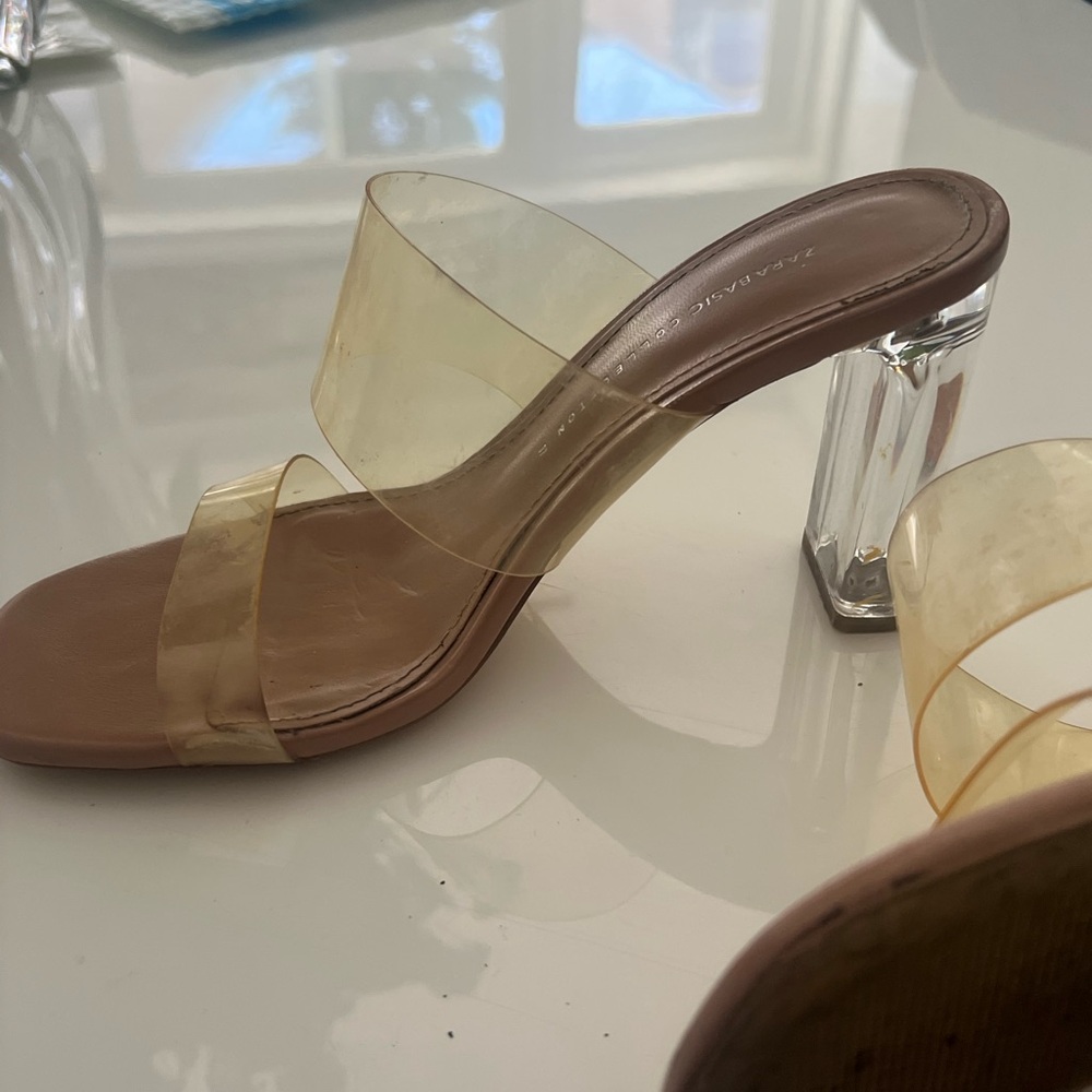 Transparent Block Heel Sandals